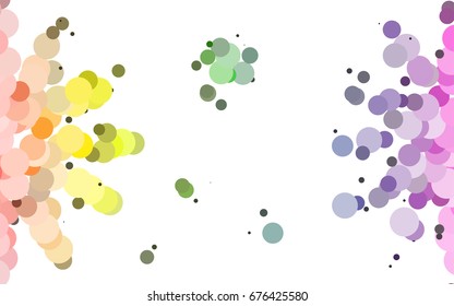 Light Multicolor, Rainbow vector modern geometrical circle abstract background. Dotted texture template. Geometric pattern in halftone style with gradient. 