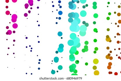 Light Multicolor, Rainbow vector modern geometrical circle abstract background. Dotted texture template. Geometric pattern in halftone style with gradient. 