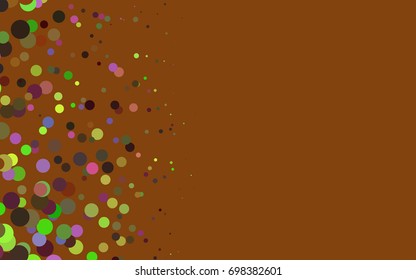 Light Multicolor, Rainbow vector modern geometrical circle abstract background. Dotted texture template. Geometric pattern in halftone style with gradient. 