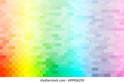 Light Multicolor, Rainbow vector modern geometrical background. Abstract template. Geometric pattern in square style with gradient.