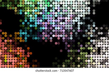 Light Multicolor, Rainbow vector modern geometrical circle abstract background. Dotted texture template. Geometric pattern in halftone style with gradient. 