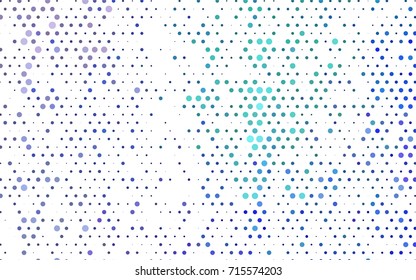 Light Multicolor, Rainbow vector modern geometrical circle abstract background. Dotted texture template. Geometric pattern in halftone style with gradient. 