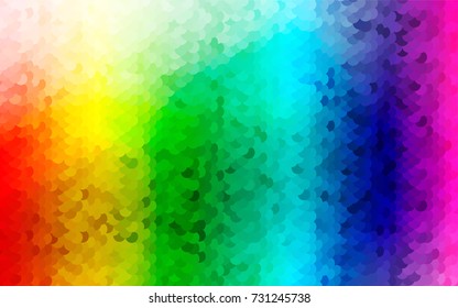 Light Multicolor, Rainbow vector modern geometrical circle abstract background. Dotted texture template. Geometric pattern in halftone style with gradient. 