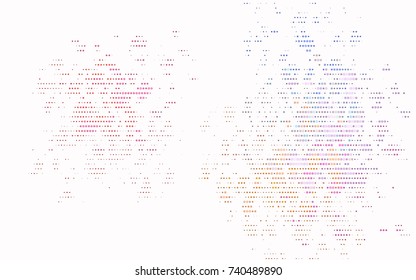 Light Multicolor, Rainbow vector modern geometrical circle abstract background. Dotted texture template. Geometric pattern in halftone style with gradient. 