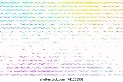 Light Multicolor, Rainbow vector modern geometrical circle abstract background. Dotted texture template. Geometric pattern in halftone style with gradient. 