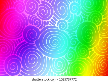 Light Multicolor, Rainbow vector natural abstract background. Shining colored illustration with doodles in Zen tangle style. The template can be used as a background for cell phones.