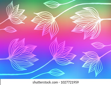Light Multicolor, Rainbow vector natural elegant pattern. A vague abstract illustration with doodles in Indian style. The pattern can be used for heads of websites and designs.