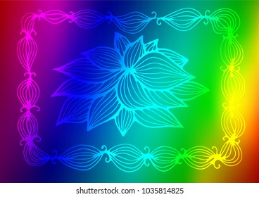 Light Multicolor, Rainbow vector natural abstract texture. Colorful illustration in abstract style with doodles and Zen tangles. The pattern can be used for heads of websites and designs.