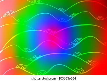 Light Multicolor, Rainbow vector natural elegant pattern. Glitter abstract illustration with doodles and Zen tangles. The pattern can be used for coloring books and pages for kids.