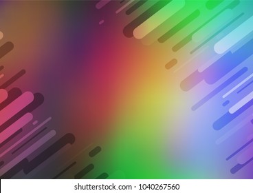 Light Multicolor, Rainbow vector natural elegant template. Sketchy hand drawn doodles on blurred background. The textured pattern can be used for website.
