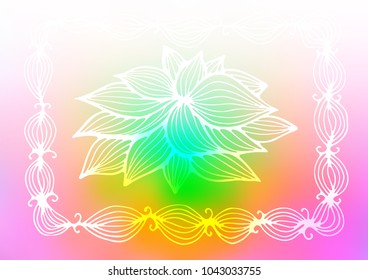 Light Multicolor, Rainbow vector natural abstract background. Creative illustration in blurred style with doodles and Zen tangles. The pattern can be used for heads of websites and designs.