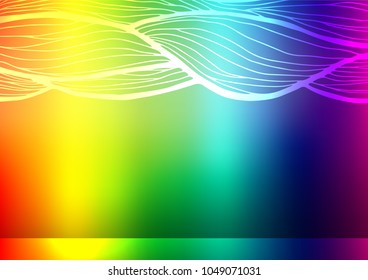 Light Multicolor, Rainbow vector natural elegant template. An elegant bright illustration with lines in Natural style. The completely new template can be used for your brand book.