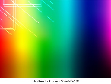 Light Multicolor, Rainbow vector natural abstract template. Ethnic elegant natural pattern with gradient. The pattern can be used for coloring books and pages for kids.