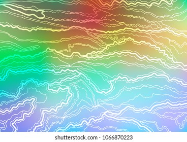 Light Multicolor, Rainbow vector natural abstract template. Shining colored illustration with doodles in Zen tangle style. The pattern can be used for coloring books and pages for kids.