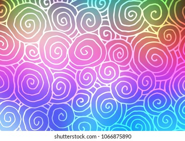 Light Multicolor, Rainbow vector natural elegant background. Creative illustration in blurred style with doodles and Zen tangles. The best blurred design for your business.