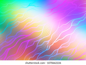 Light Multicolor, Rainbow vector natural elegant pattern. Modern geometrical abstract illustration with doodles. The elegant pattern can be used as a part of a brand book.