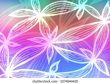 Light Multicolor, Rainbow vector natural elegant texture. Creative illustration in blurred style with doodles and Zen tangles. The pattern can be used for heads of websites and designs.