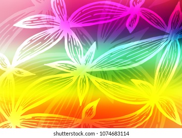 Light Multicolor, Rainbow vector natural abstract pattern. A vague abstract illustration with doodles in Indian style. The textured pattern can be used for website.