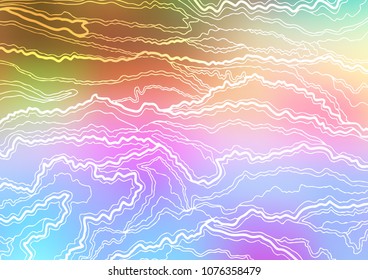 Light Multicolor, Rainbow vector natural elegant background. A vague abstract illustration with doodles in Indian style. The pattern can be used for wallpapers and coloring books.