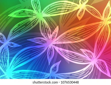 Light Multicolor, Rainbow vector natural elegant background. A completely new color illustration in doodle style. The textured pattern can be used for website.