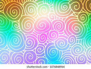 Light Multicolor, Rainbow vector natural elegant texture. Brand-new colored illustration in blurry style with doodles. The pattern can be used for coloring books and pages for kids.