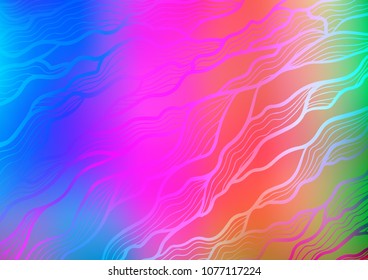 Light Multicolor, Rainbow vector natural abstract template. Colorful abstract illustration with lines in Asian style. The pattern can be used for coloring books and pages for kids.
