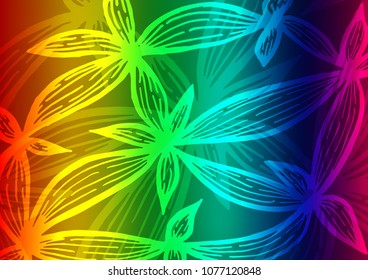 Light Multicolor, Rainbow vector natural abstract background. Glitter abstract illustration with doodles and Zen tangles. Brand-new style for your business design.