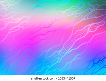 Light Multicolor, Rainbow vector natural abstract pattern. Colorful abstract illustration with lines in Asian style. The completely new template can be used for your brand book.
