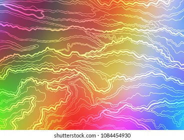 Light Multicolor, Rainbow vector natural abstract texture. Sketchy hand drawn doodles on blurred background. Brand-new design for your business.