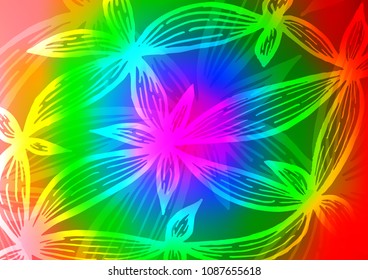Light Multicolor, Rainbow vector natural elegant background. Creative illustration in blurred style with doodles and Zen tangles. Brand-new design for your business.