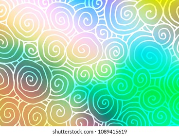 Light Multicolor, Rainbow vector natural elegant pattern. Geometric doodle illustration in Origami style with gradient. The pattern can be used for wallpapers and coloring books.