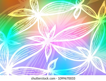 Light Multicolor, Rainbow vector natural elegant background. Doodles on blurred abstract background with gradient. Hand painted design for web, wrapping, wallpaper.