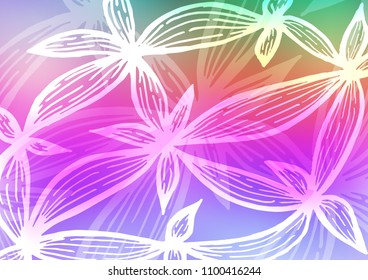 Light Multicolor, Rainbow vector natural elegant texture. Colorful abstract illustration with lines in Asian style. The template can be used as a background for cell phones.