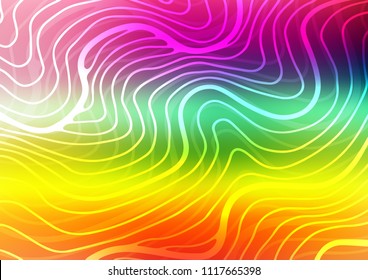 Light Multicolor, Rainbow vector natural abstract template. Brand-new colored illustration in blurry style with doodles. A completely new template for your business design.