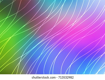 Light Multicolor, Rainbow vector natural abstract background. Blurred decorative design in Indian style with lines. Brand-new design for your business.