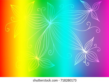Light Multicolor, Rainbow vector natural abstract texture. Doodles on blurred abstract background with gradient. A completely new template for your business design.