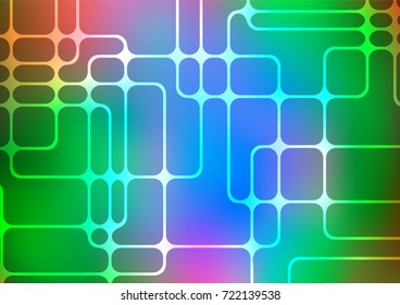 Light Multicolor, Rainbow vector natural abstract texture. Decorative shining illustration with doodles on abstract template. A completely new template for your business design.