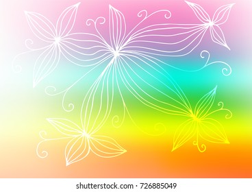 Light Multicolor, Rainbow vector natural abstract template. Glitter abstract illustration with doodles and Zen tangles. The pattern can be used for coloring books and pages for kids.