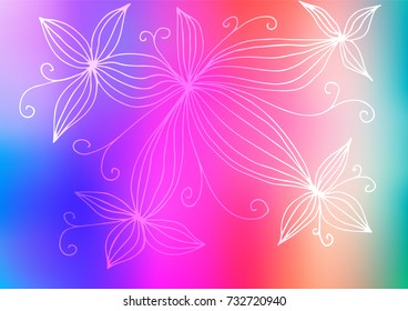 Light Multicolor, Rainbow vector natural abstract background. Shining colored illustration with doodles in Arabic style. Hand painted design for web, leaflet, textile.