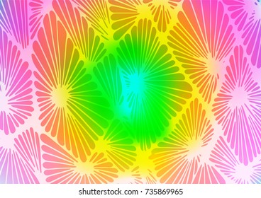 Light Multicolor, Rainbow vector natural abstract template. Brand-new colored illustration in blurry style with doodles. The textured pattern can be used for website.