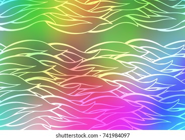 Light Multicolor, Rainbow vector natural abstract pattern. Colorful abstract illustration with lines in Asian style. Brand-new style for your business design.