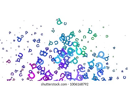 Light Multicolor, Rainbow vector pattern with ABC symbols. Shining illustration with ABC symbols on abstract template. The pattern can be used for ad, booklets, leaflets of education.