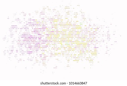 Light Multicolor, Rainbow vector pattern with colored spheres. Geometric sample of repeating circles on white background in halftone style.