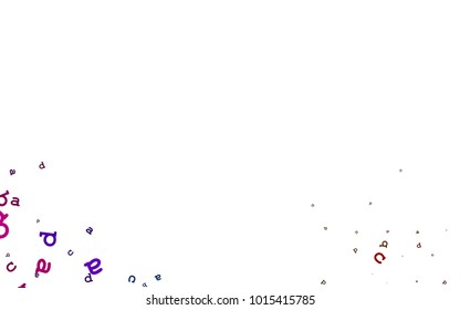 Light Multicolor, Rainbow vector pattern with ABC symbols. Shining colorful illustration with isolated letters. Template can be used as a background for ads of typography.