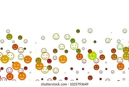 Light Multicolor, Rainbow vector pattern with positive smiles. Illustration with set of smiles in simple style. Beautiful design for your business advert.