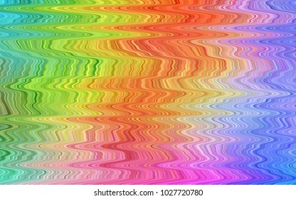 Light Multicolor, Rainbow vector pattern with curved circles. Shining crooked illustration in marble style. Textured wave pattern for backgrounds.