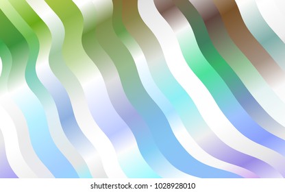 Light Multicolor, Rainbow vector pattern with bent lines. A vague circumflex abstract illustration with gradient. A completely new template for your business design.