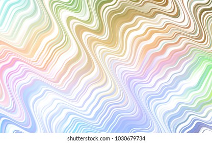 Light Multicolor, Rainbow vector pattern with bent ribbons. A vague circumflex abstract illustration with gradient. The elegant pattern for brand book.