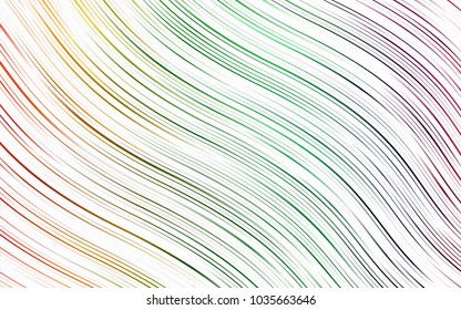 Light Multicolor, Rainbow vector pattern with bent lines. Glitter abstract illustration with wry lines. A completely new template for your business design.