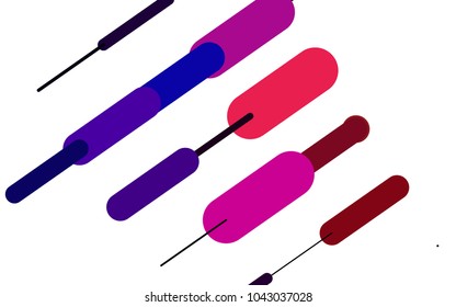 Light Multicolor, Rainbow vector pattern with rounded lines. Capsules on blurred abstract background with gradient. The pattern can be used for websites.